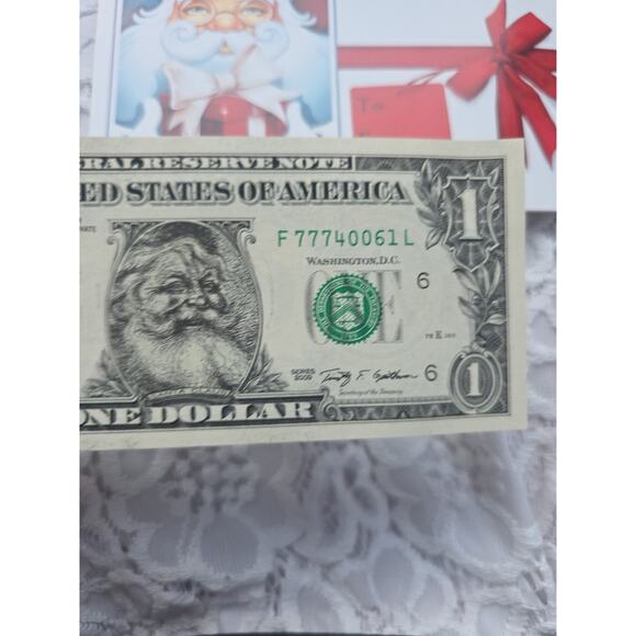 Santa Claus $1 Dollar Bill 2003 Real U.S. One Dollar Bill Money - Picture 8 of 16